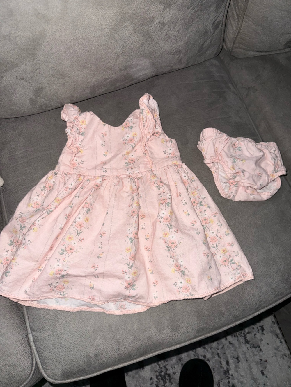 Little Planet Pink Floral Baby Girl Dress with Bloomers